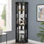 Armoire d'angle avec éclairage à DEL et portes en verre-632268009