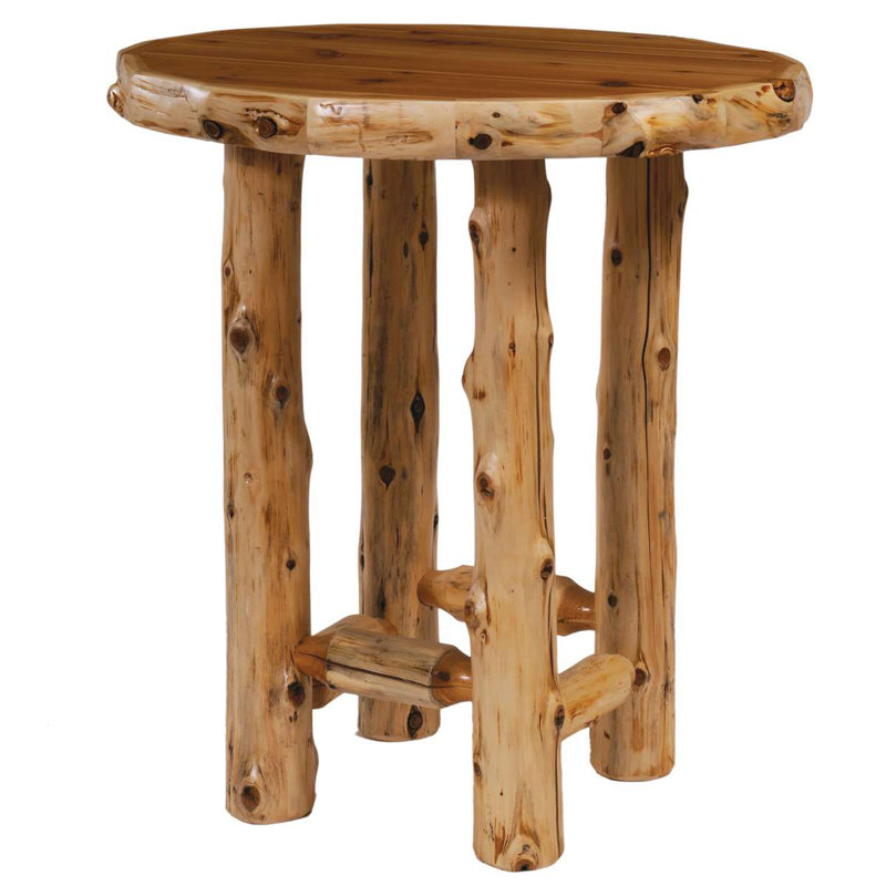 Fireside Lodge Cedar Log Round Pub Table - 32-inch - Natural - Standard, Standard / 32"