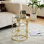 Cadre de table d'appoint moderne en métal + plateau miroir