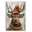  «Deer With Red and Yellow Cap And Scarf» par Momart, art mural en verre acrylique, 24 po x 36 po-69175952