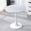 Table ronde en marbre texturé, table de salle à manger, table de salle à manger moderne, table de cuisine, plateau en panneau de fibres à densité moyenne et base tulipe en acier, table basse Mid-Century