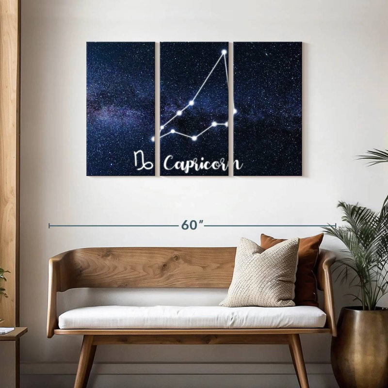 Adella Capricorn Zodiac Constellation, 28" H x 45" W