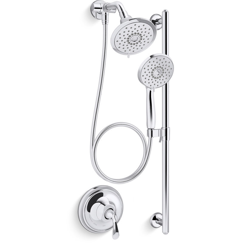 Kohler Forté Performance Showering Kit, 2.5 GPM Multifunction Showerhead and Handshower Package, Three Spray Settings