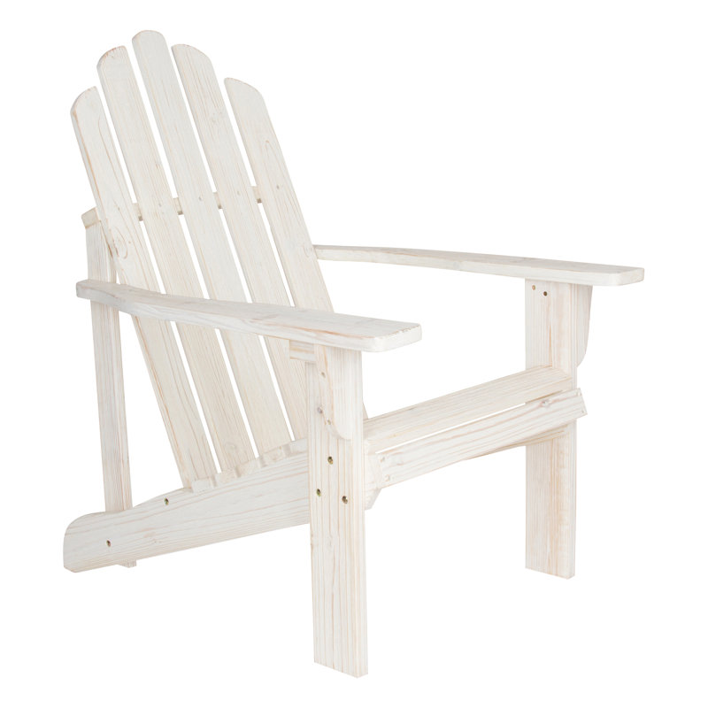 Calgary Cedar Outdoor Adirondack Chair, Distressed White