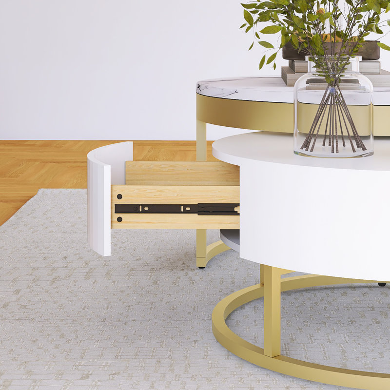 Table basse gigogne moderne avec tiroirs Modern