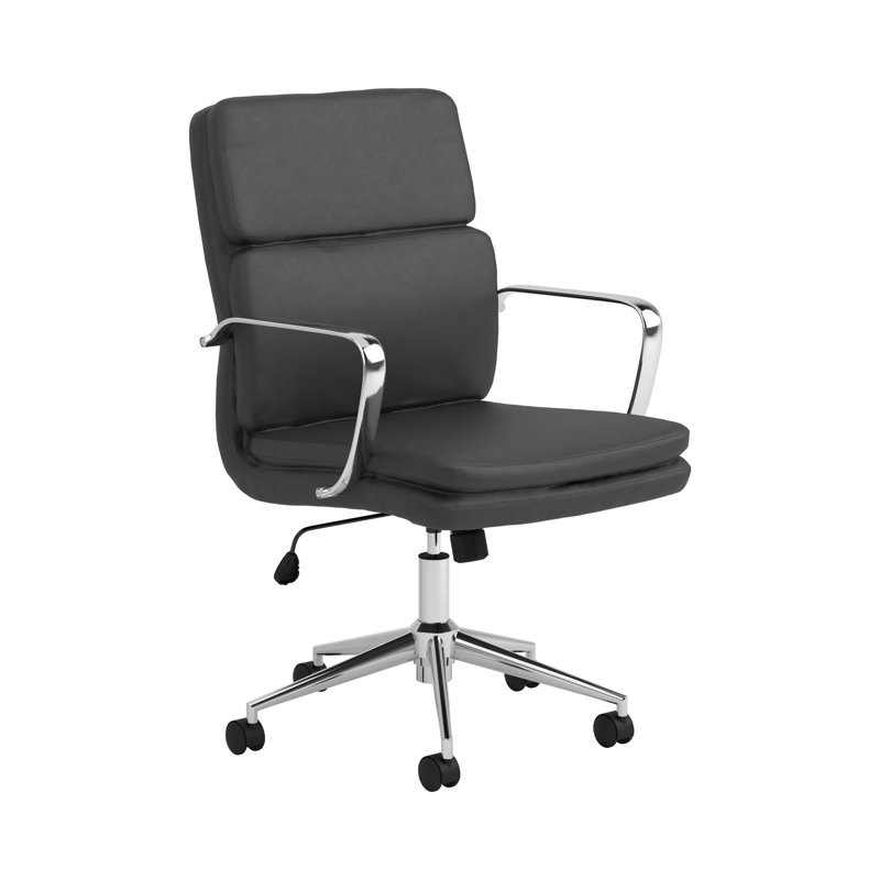 Chaise de bureau en similicuir Rusank, 21", Noir