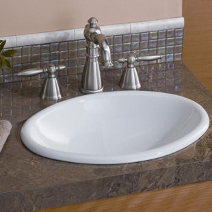 Mini lavabo de salle de bain ovale encastré en porcelaine vitrifiée