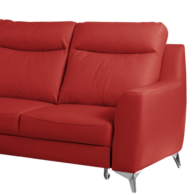 Fabiha 3 Seater Sofa Bed, Red, Left Hand Facing