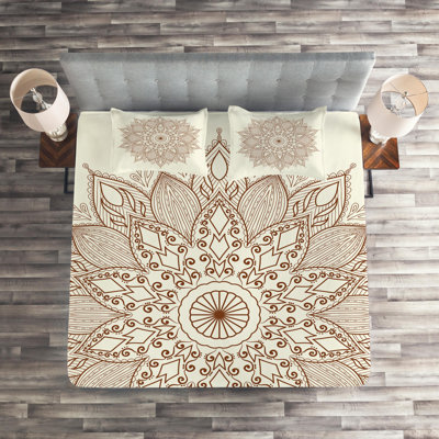Puppy Eclectic Floral Coverlet