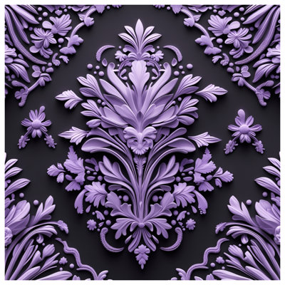 Édredon ornement floral lavande