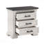 Table de chevet 3 tiroirs en bois blanc antique, style transitionnel-1053325290