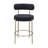 Woker Modern Sherpa Counter Height Stools Set of 2, Uphsoltered 26" Seat Height Barstools with Brushed Brass Metal Legs Round Low Back Kitchen Stools with Footrest for Dining Room,-236117402