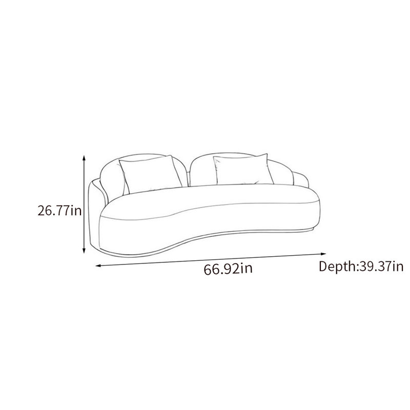 Shavell, Orange / jaune vif, 2, 26.77" H x 66.92" W x 39.37" D