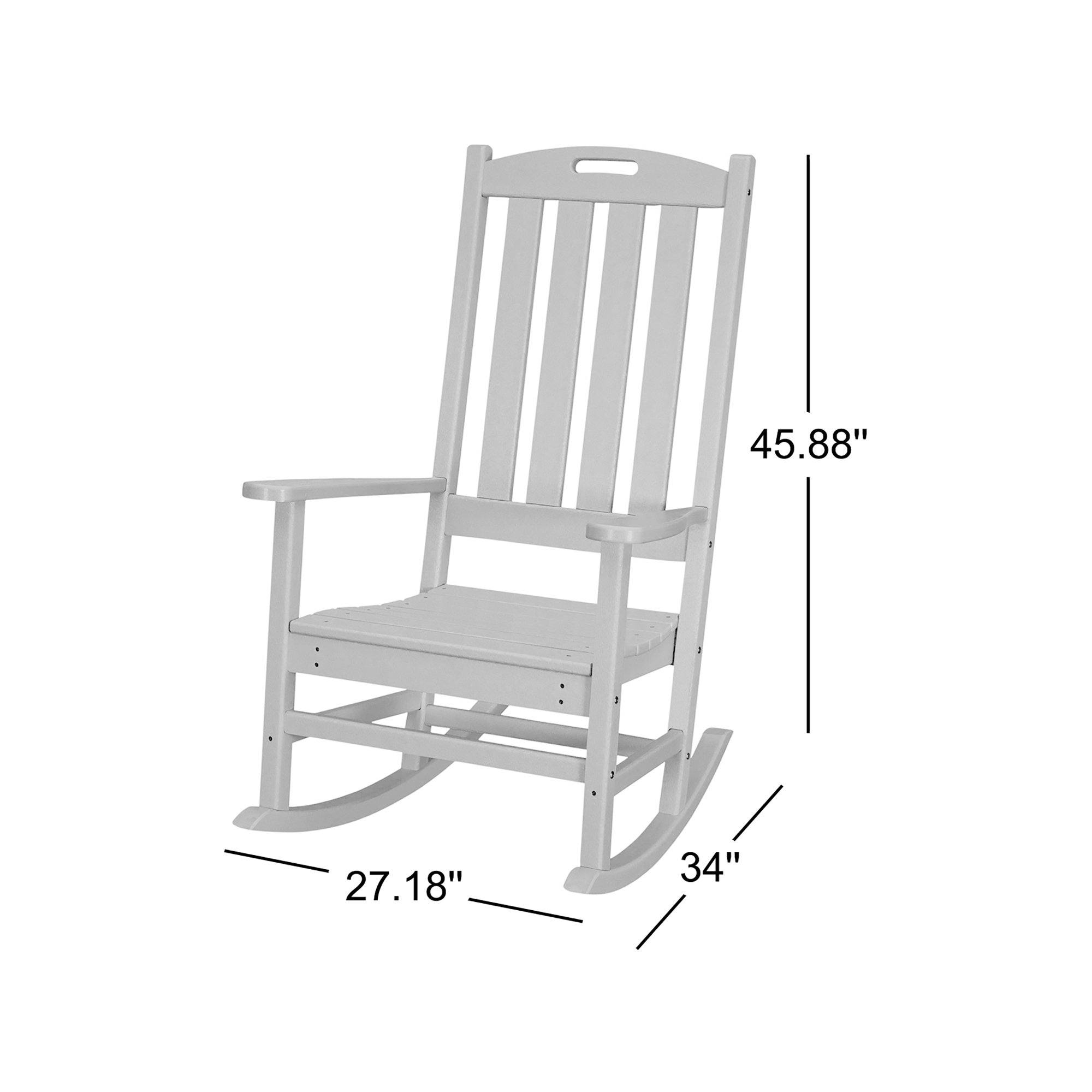POLYWOOD Nautical Porch Rocking Chair, Teak