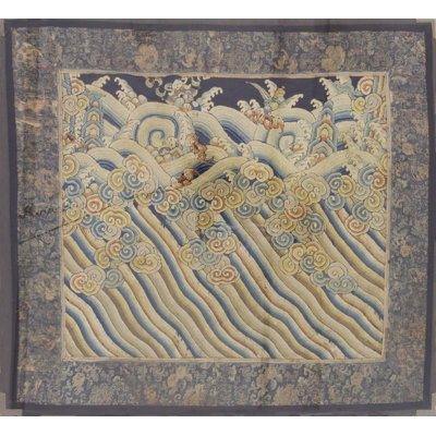 Antique Chinese - Textile Ivory 1850s Rug