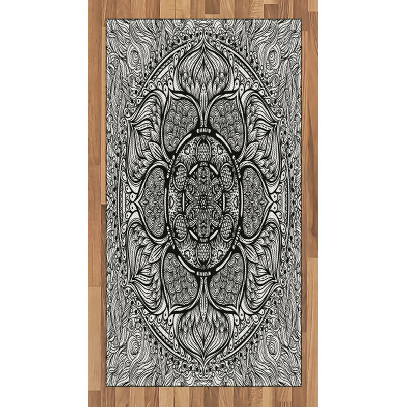 Ethnic High Density Long Fiber Poly Threads Decorative Area Rug Carpet, Rectangle 2'7" x 5'