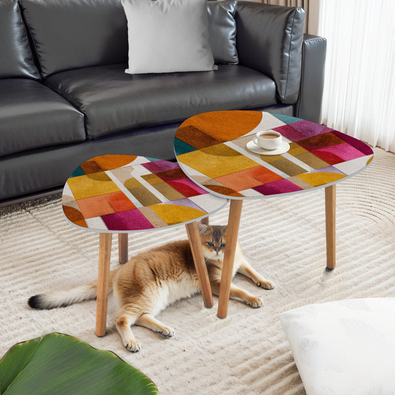 Ensemble de 2 tables basses gigognes Triangle