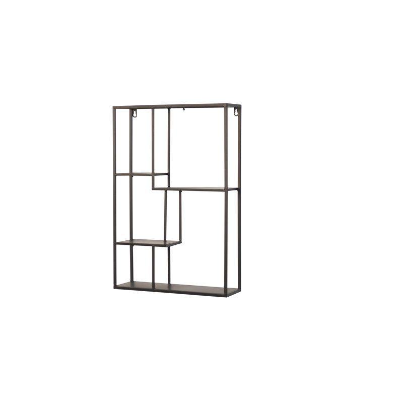 Roeper 5 Piece Metal Accent Shelf, Black, 80cm H x 60cm W x 12cm D