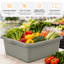 Lot de 6 bacs à viande de 51 x 38 x 18 cm (9 gallons) en plastique gris de qualité alimentaire avec couvercles. Contenants robustes et utilitaires pour la vaisselle, la préparation en cuisine et l'entreposage en restauration.