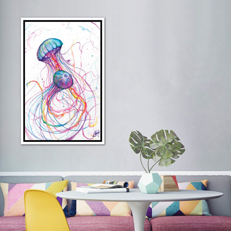 Art You You Jelly, H 60 po x l 40po x P 1,5 po, Toile blanche encadrée
