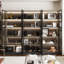 Combination Bookcase With Glass Doors And Led Lights, Display Cabin With 5-tier Shelveset-306985976-333203003