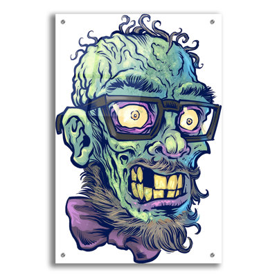 Motif de zombie tête 02 sur plastique / acrylique par Flyland Designs Print