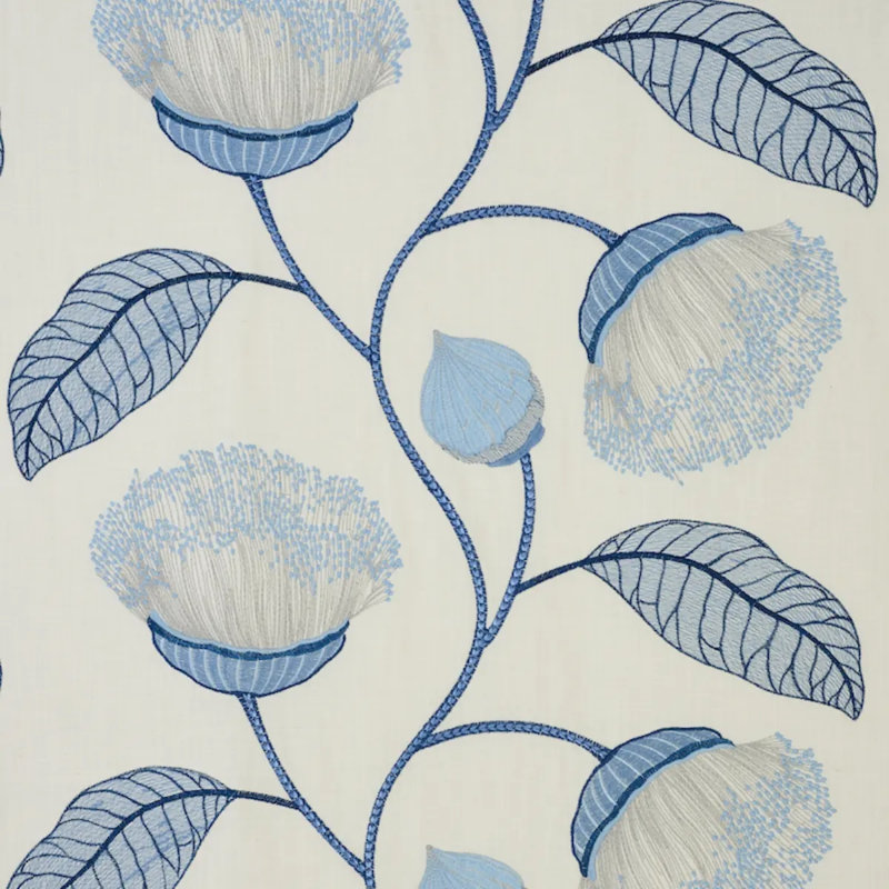 Celinda Embroidery Fabric, Blue