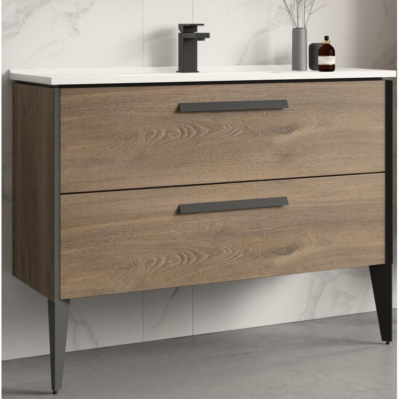 Helsinki 52" Single Bathroom Vanity Set, Caramel/Black