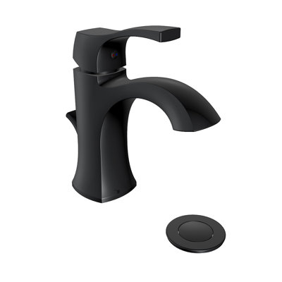 Vetta Single Hole Bathroom Faucet With Premium Brass Construction, Easy Install Lead-free Design For Sink, In Matte Black