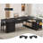 71" L-Shaped Executive Desk with Mobile File Cabinet and Power Outlets-99537072
