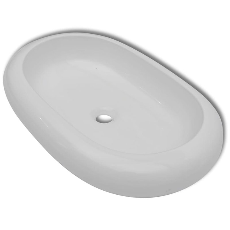 Belfry Bathroom Lederer 413mm L x 420.1mm W White Ceramic Oval Sink with Tap