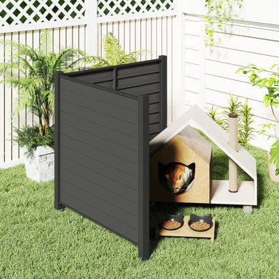 Outdoor Privacy Screens Metal Fence Panels, Black