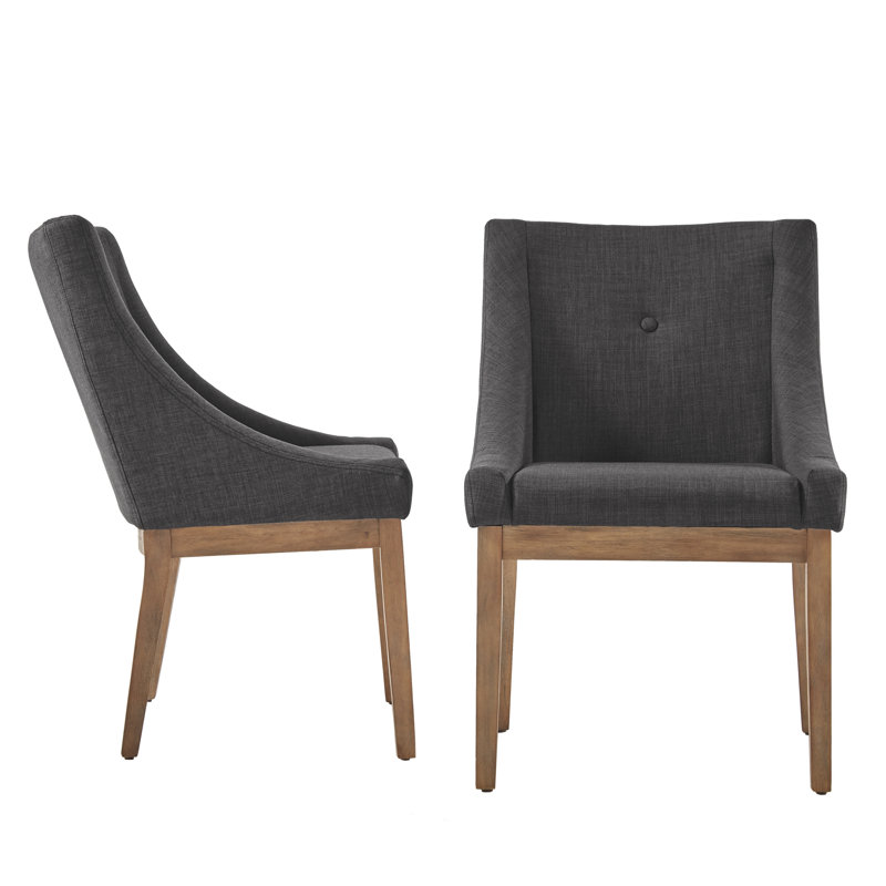 Chaise d'appoint Irving Place, Tissu gris foncé, Naturel