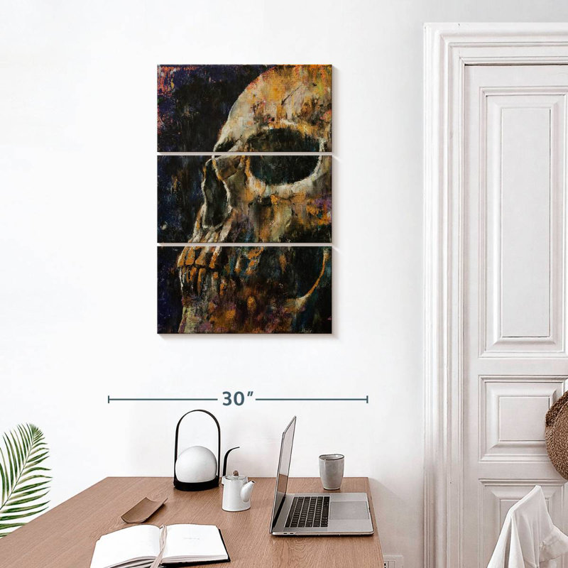 Hitzel Gold Skull, 32" H x 20" W
