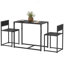 Ensemble de table de salle à manger industriel 3 pièces pour 2 personnes HOMcom, table de cuisine et chaises, ensembles de salle à manger pour petits espaces, noir