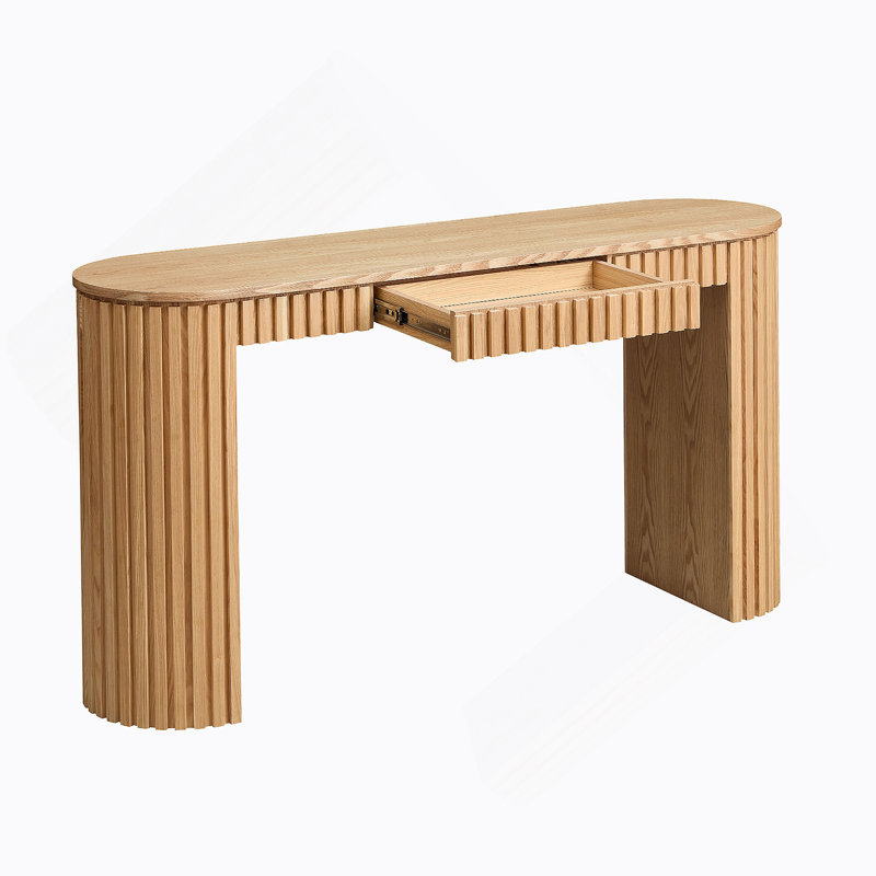 Console moderne avec tiroir et conception unique à rayures verticales, idéale pour l'entrée, le salon, le couloir, le vestibule et le bureau
