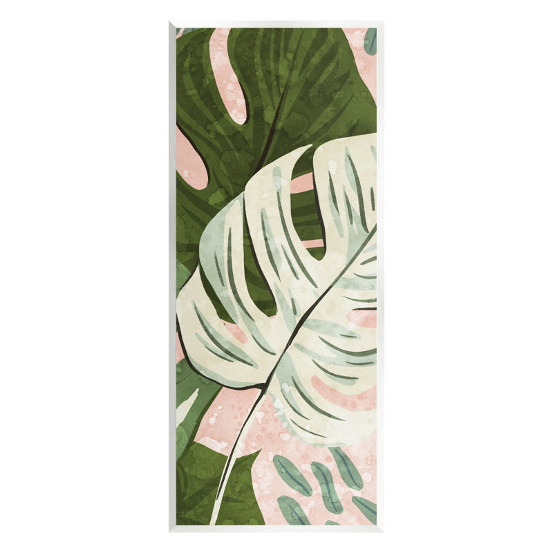 «Tropical Monstera Leaf Shapes» par Ziwei Li, L 17 po x H 40 po x P 1,5 po, Toile tendue