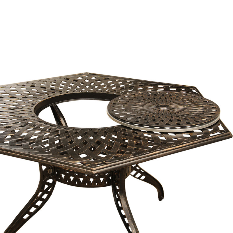Cashion Outdoor Dining Table, Bronze, Aluminum