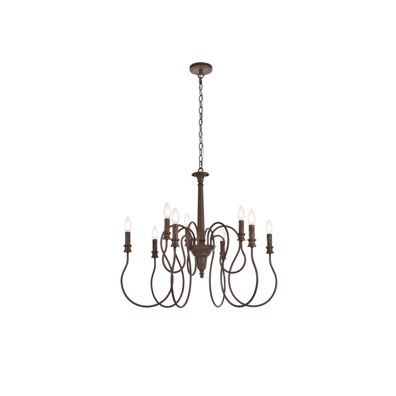 Aurianne Candle Style Traditional Chandelier, Weathered Oak, 90" H x 31" W x 31" D