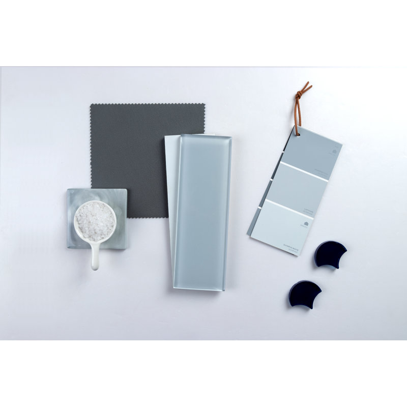 Premium 3" x 9" Glass Subway Tile, Moonlight Gray