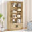Boho Bookcase With Rattan Doors, 5 Tier Bookshelf-11763983
