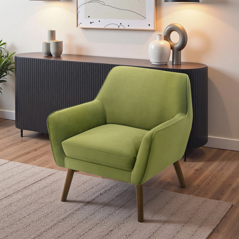 Méridienne Panom, Coussin vert / cadre brun