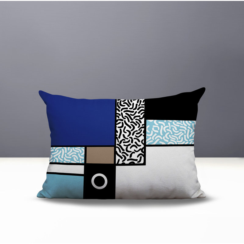 Coussin lombaire réversible intérieur / extérieur Plexa, Rectangle H 14 po x l 20 po, Bleu marine