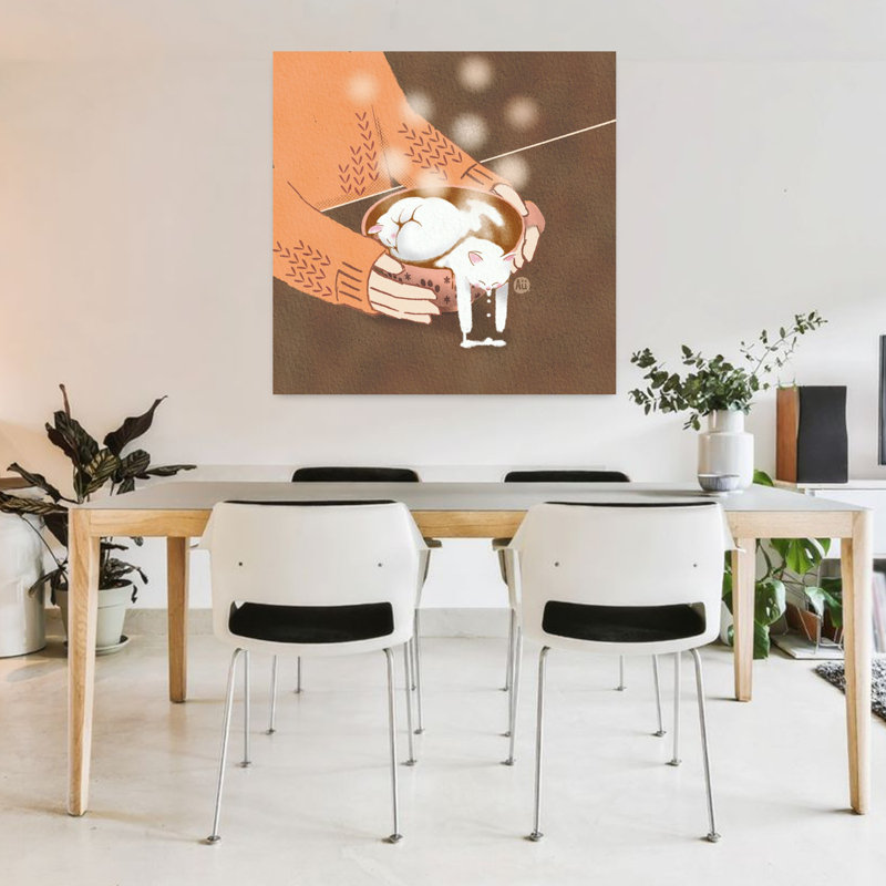 Art contemporain, art fantaisiste pour chat, H 36 po x l 36 po