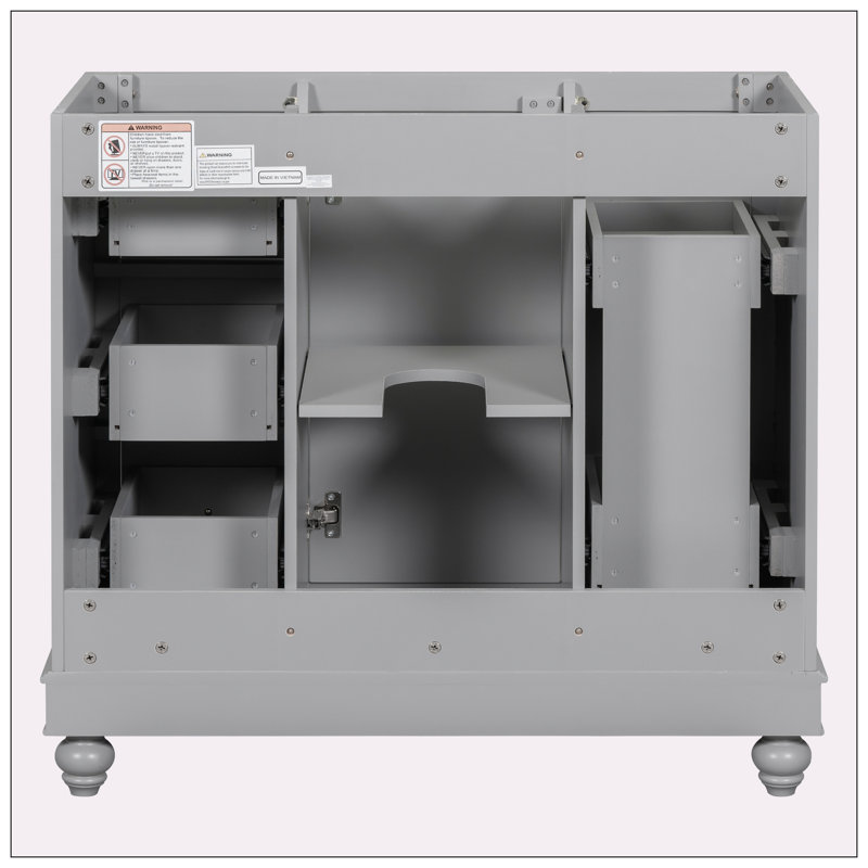 35.28'' Single Bathroom Vanity Base Only, Gray
