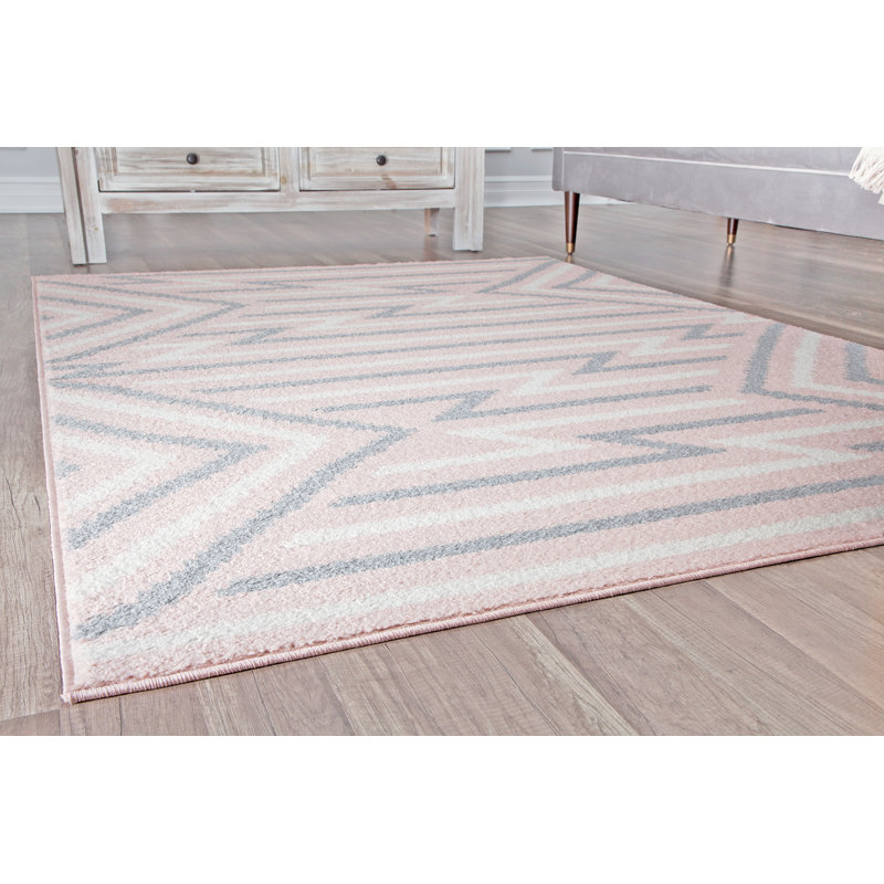 Miko Contemporary Strawberry Milk Area Rug, Rectangle 9' x 12'