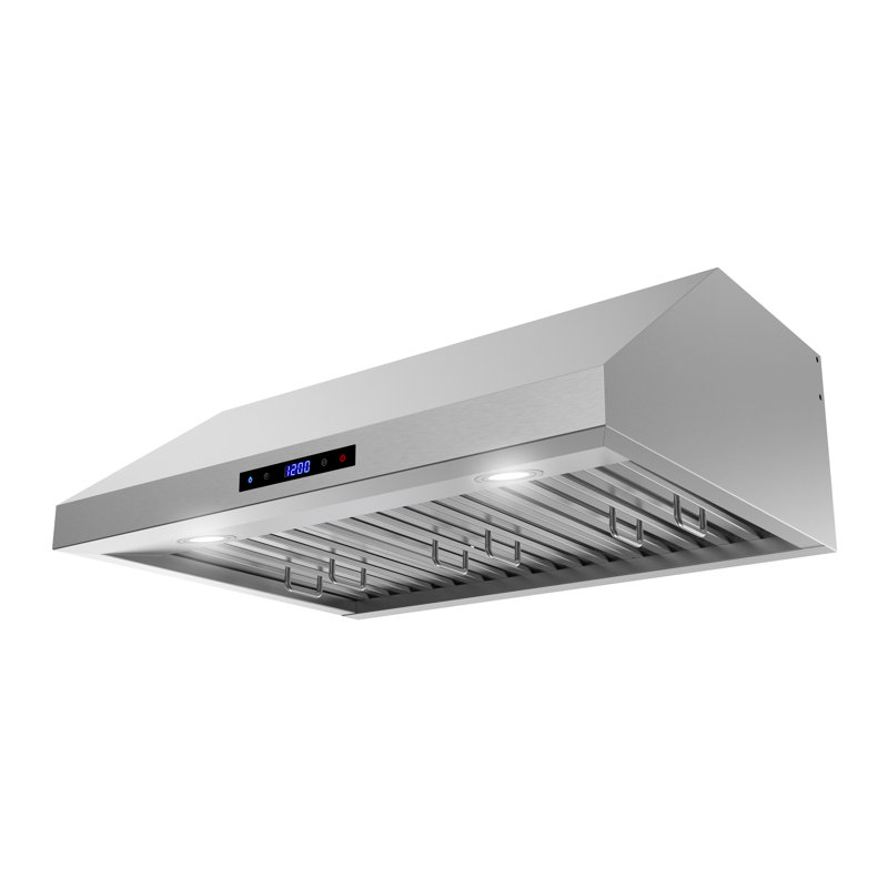 Streamline 30 In. T-1747-1-CL Lozza Convertible Undermount 406 CFM Range Hood In Brushed Stainless Steel With Baffle Filters, Touchpad Control, LED Lights