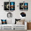 Paysage industriel saphir lever de soleil - ensemble de 2 reproductions d'art mural en métal-530596622