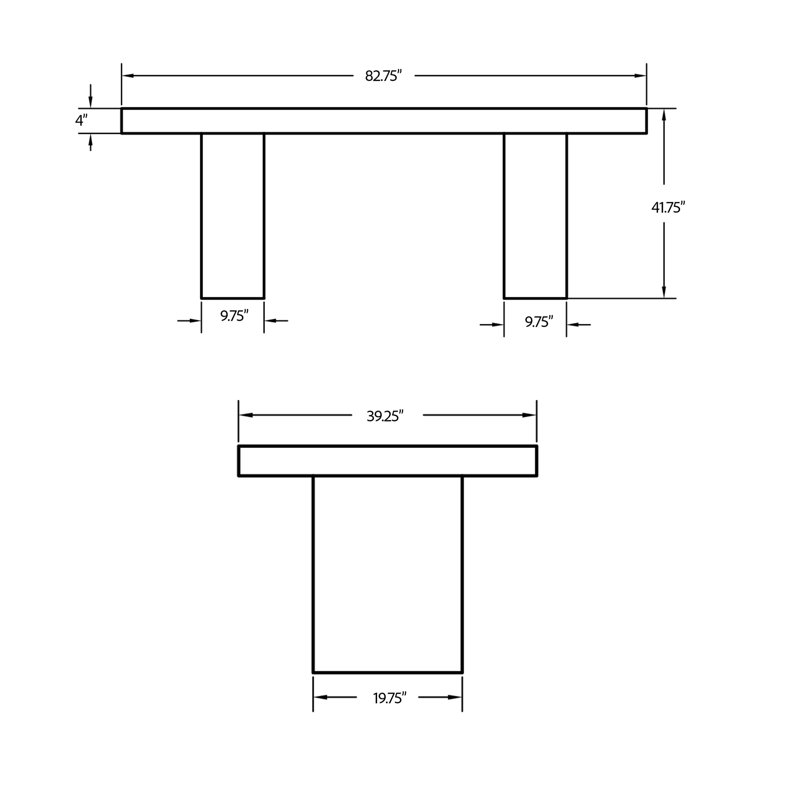 Mixx Elcor 82.75, Dark Gray, Bar Table (41.75" Height), 82.75" L x 39.25" W