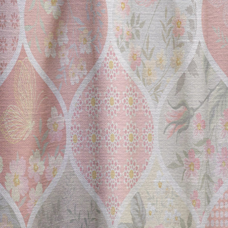Panneau de rideau simple semi-diaphane avec passe-tringle Patchwork, l 52 po x L 120 po